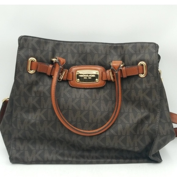 Michael Kors Large Classic Monogrammed Satchel with Chain